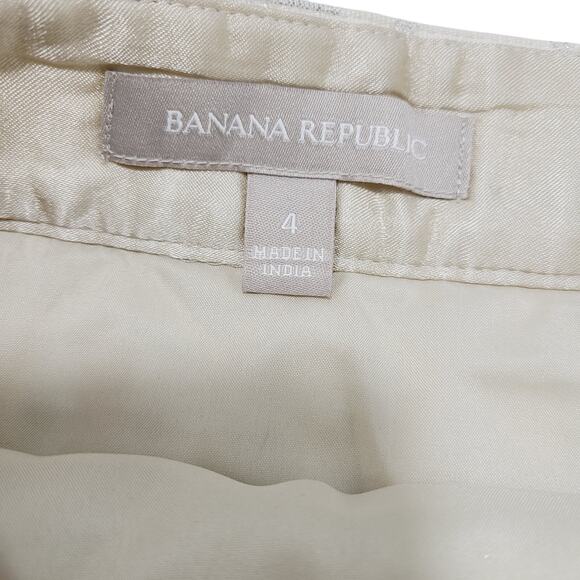 Banana Republic Cream Metallic Jacquard Pencil Skirt - Size 4 PRE-OWNED - Picture 8 of 10